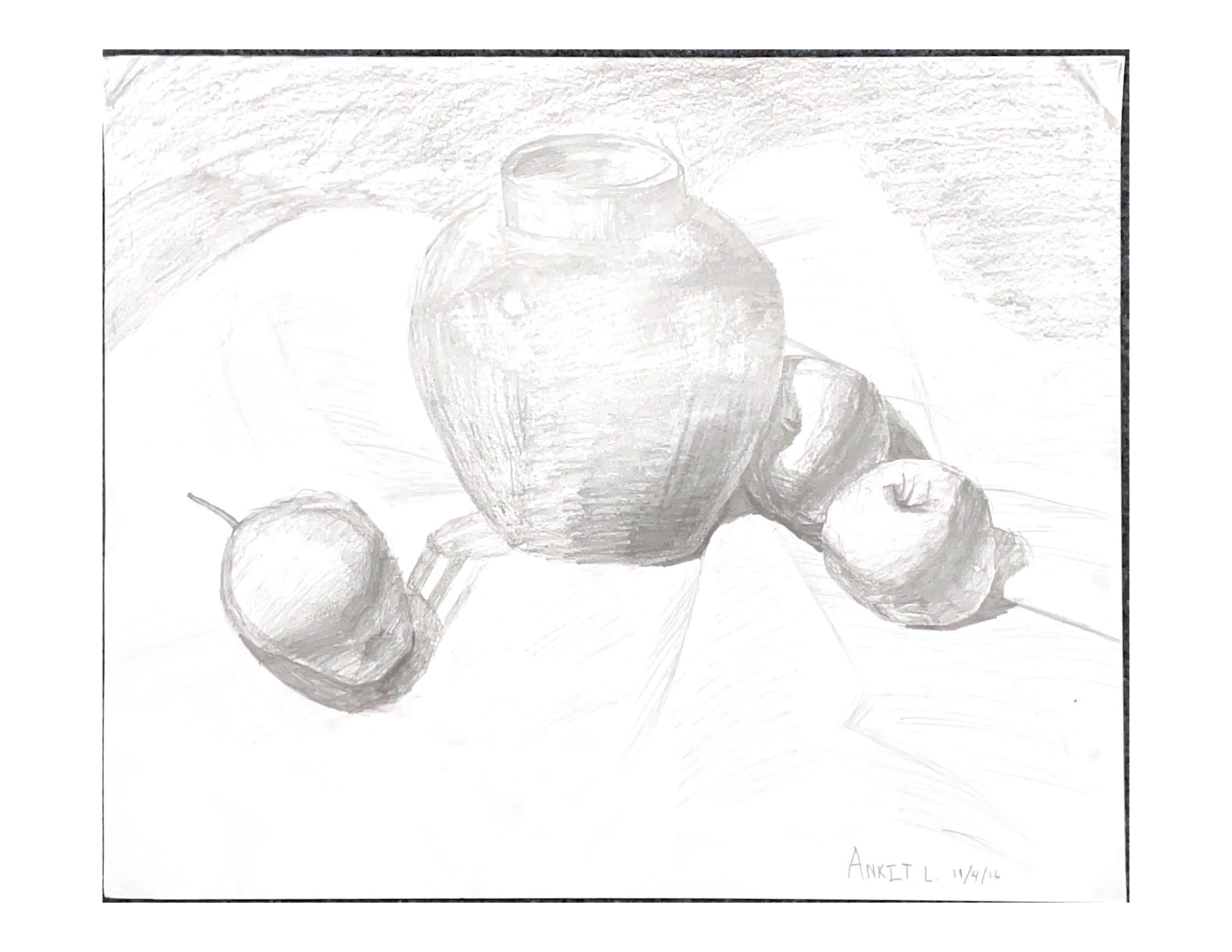 Pot and fruits